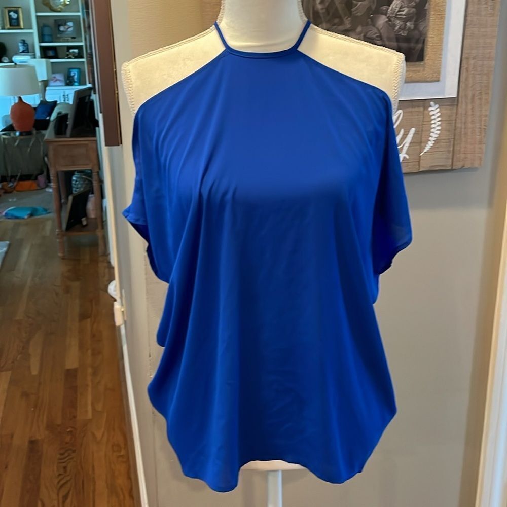 Express Royal Blue Cold Shoulder Top - Picture 2 of 7